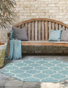 Garden Lattice Oasis Collection Area Rug - Arbor (Aquamarine) Octagon Aquamarine  lifestyle 4