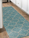 Garden Lattice Oasis Collection Area Rug - Arbor (Aquamarine) Runner Aquamarine  lifestyle 8