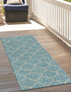 Garden Lattice Oasis Collection Area Rug - Arbor (Aquamarine) Runner Aquamarine  lifestyle 11