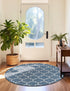 Seaside Lattice Collection Area Rug - Arbor (Navy Blue)