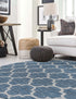 Seaside Lattice Collection Area Rug - Arbor (Navy Blue)