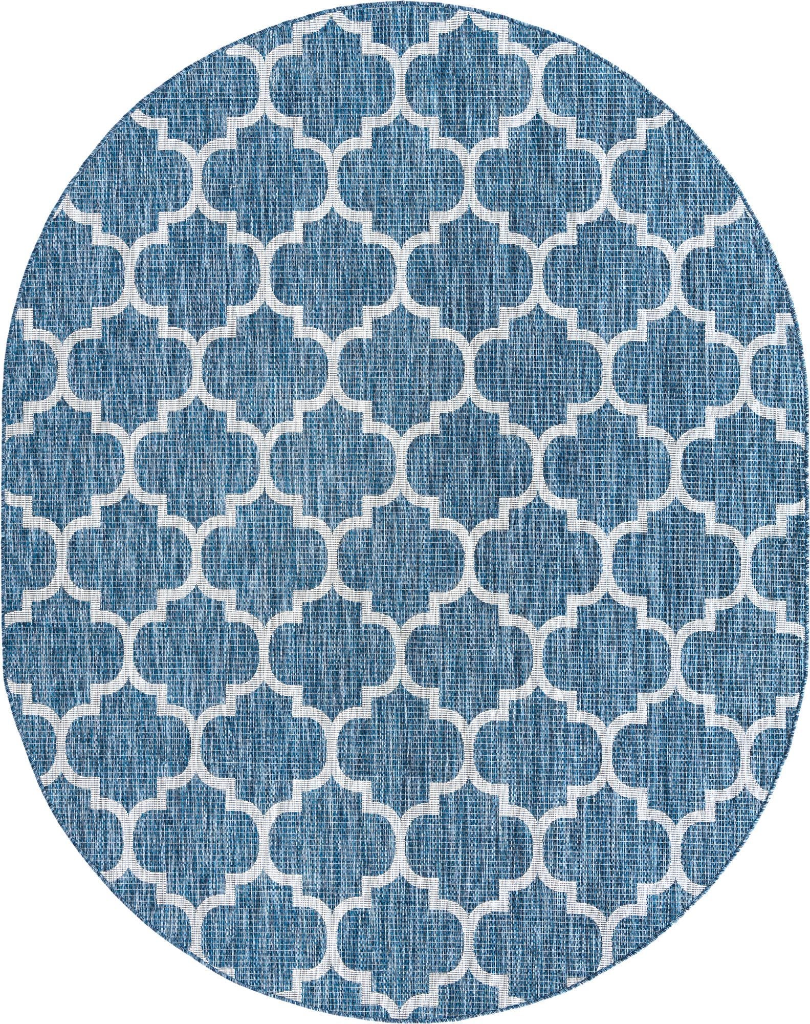 Seaside Lattice Collection Area Rug - Arbor (Navy Blue)