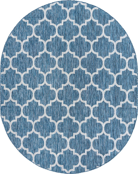 Seaside Lattice Collection Area Rug - Arbor (Navy Blue)