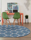 Garden Lattice Oasis Collection Area Rug - Arbor (Navy Blue) Oval Navy Blue  lifestyle 10