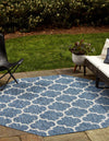 Garden Lattice Oasis Collection Area Rug - Arbor (Navy Blue) Octagon Navy Blue  lifestyle 0