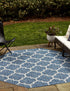 Seaside Lattice Collection Area Rug - Arbor (Navy Blue)