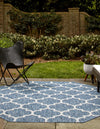 Garden Lattice Oasis Collection Area Rug - Arbor (Navy Blue) Octagon Navy Blue  lifestyle 2