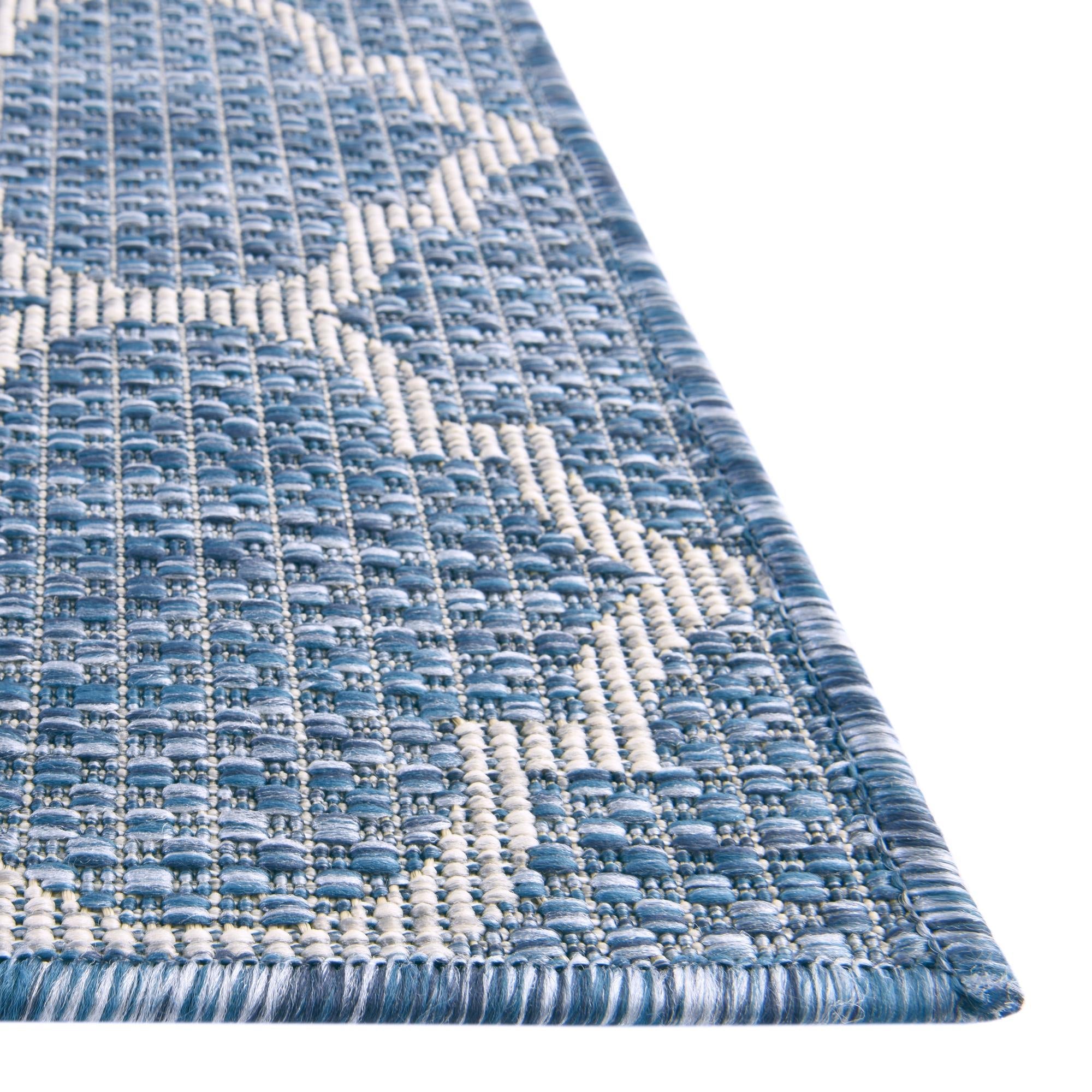 Seaside Lattice Collection Area Rug - Arbor (Navy Blue)