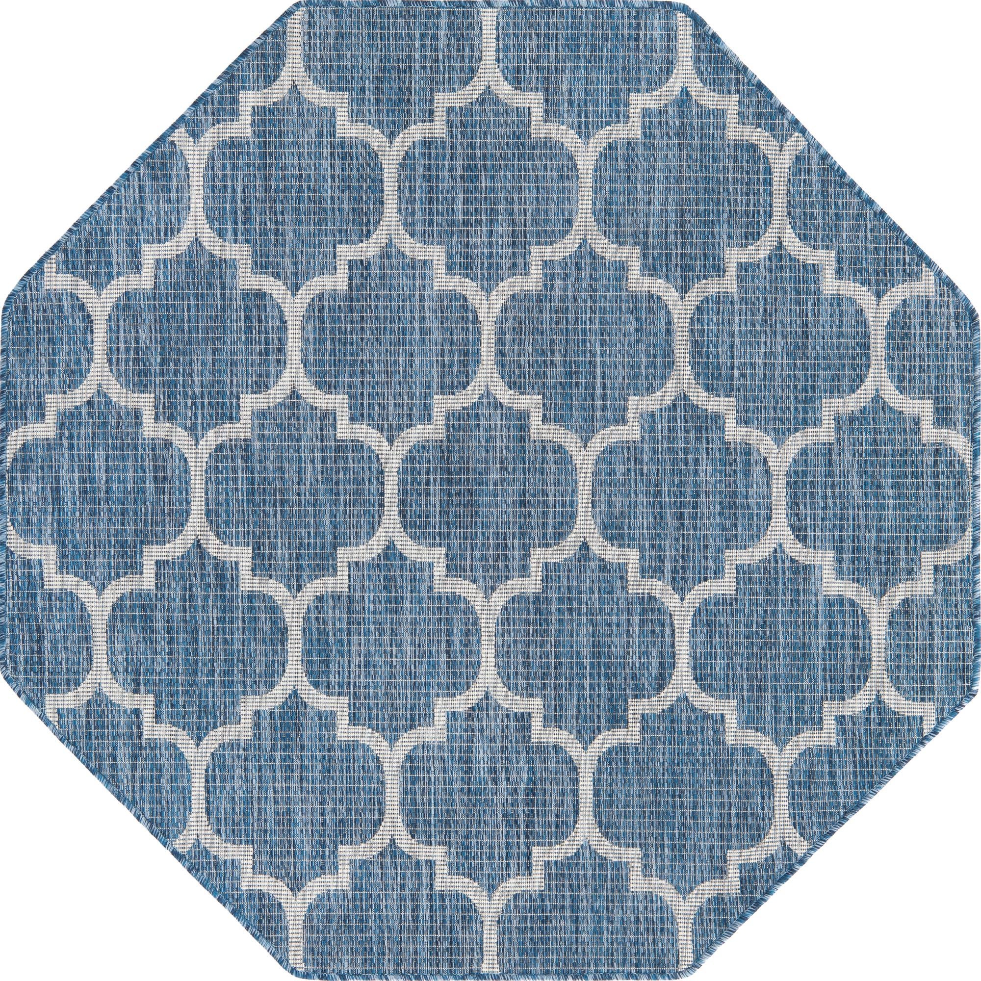 Seaside Lattice Collection Area Rug - Arbor (Navy Blue)