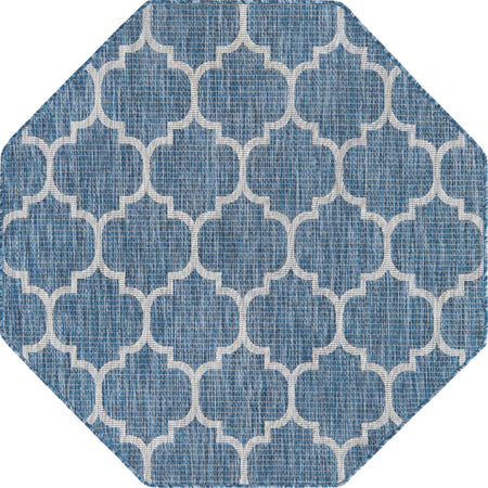 Seaside Lattice Collection Area Rug - Arbor (Navy Blue)