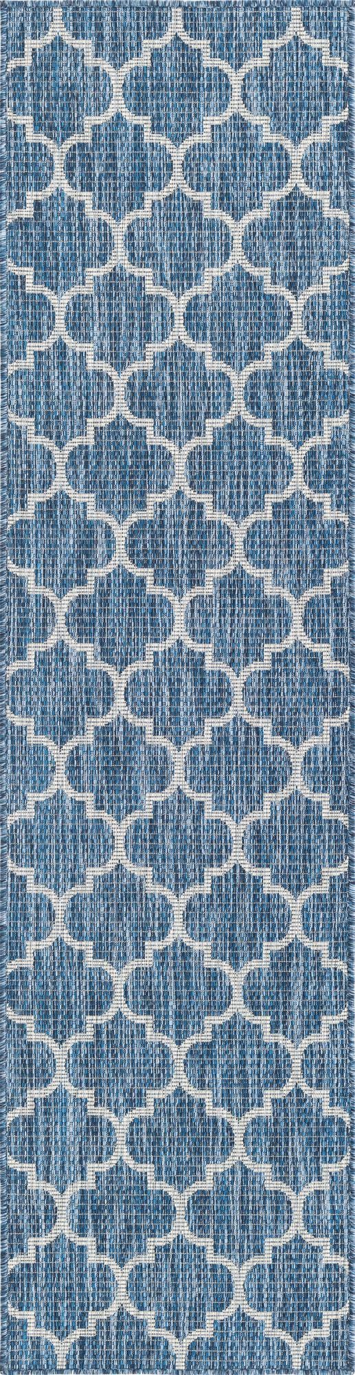 Seaside Lattice Collection Area Rug - Arbor (Navy Blue)