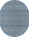 Garden Lattice Oasis Collection Area Rug -  Pergola (Blue) Oval Blue Main