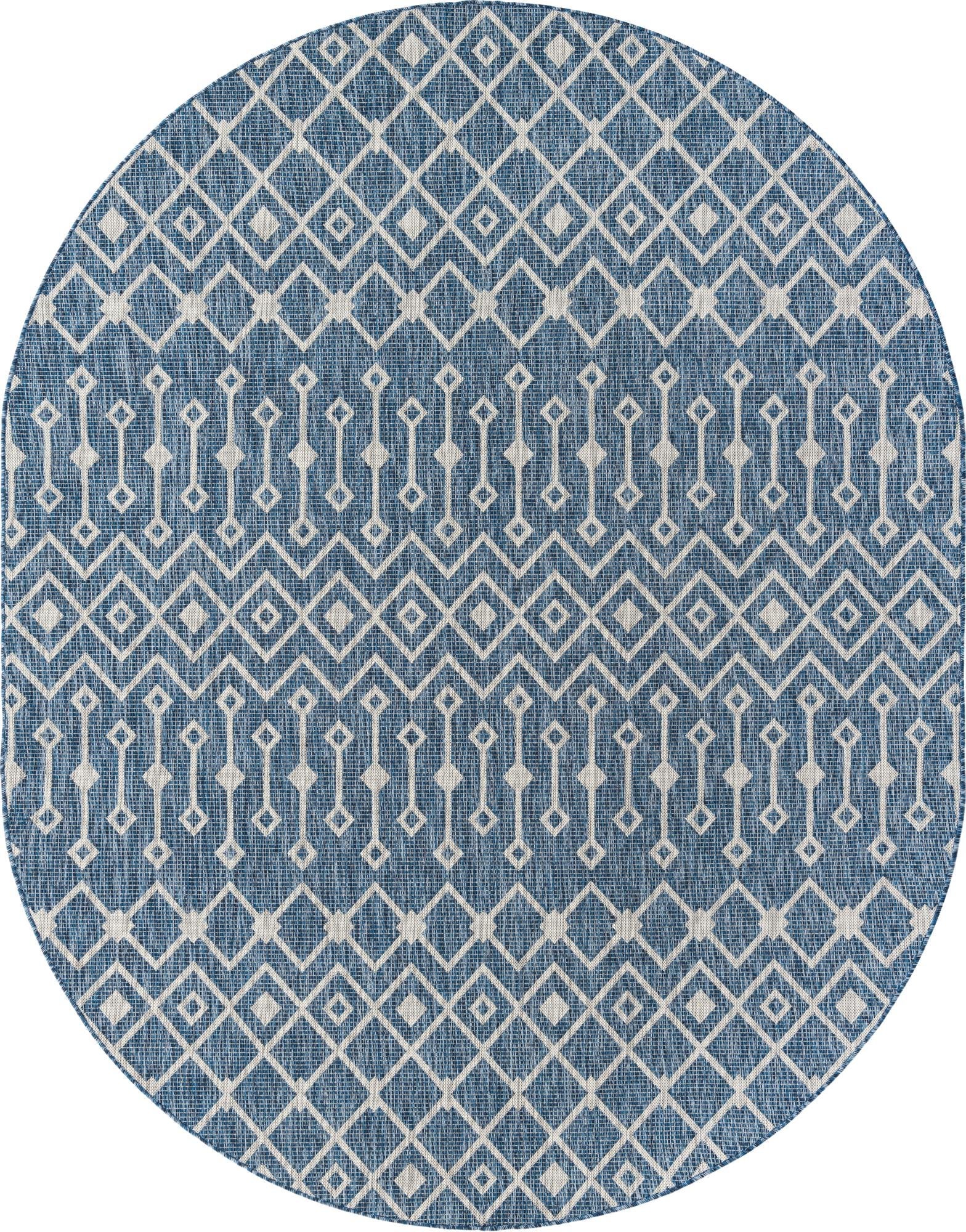 Seaside Lattice Collection Area Rug -  Pergola (Blue)