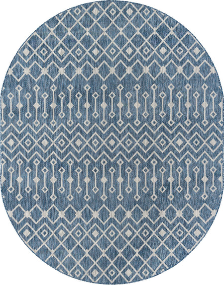 Seaside Lattice Collection Area Rug -  Pergola (Blue)