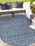 Seaside Lattice Collection Area Rug -  Pergola (Blue)