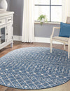 Garden Lattice Oasis Collection Area Rug -  Pergola (Blue) Oval Blue  lifestyle 9