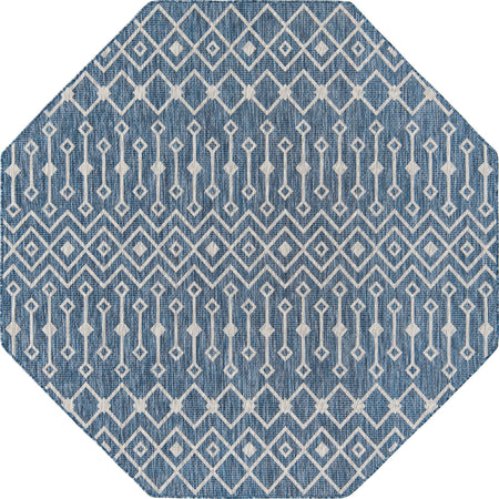 Seaside Lattice Collection Area Rug -  Pergola (Blue)