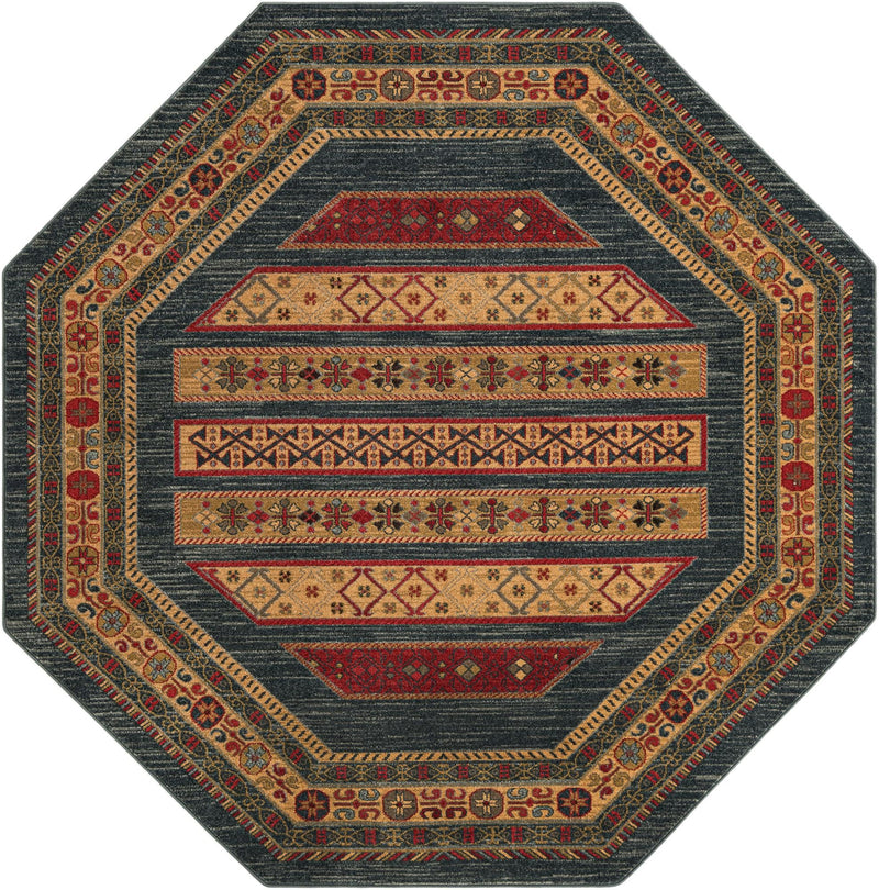 Zagros Oasis Collection Area Rug -  Khorramabad Octagon Blue  lifestyle 38