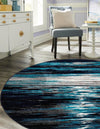 Urban Oasis Collection Area Rug -  Flushing Round Navy Blue  lifestyle 29