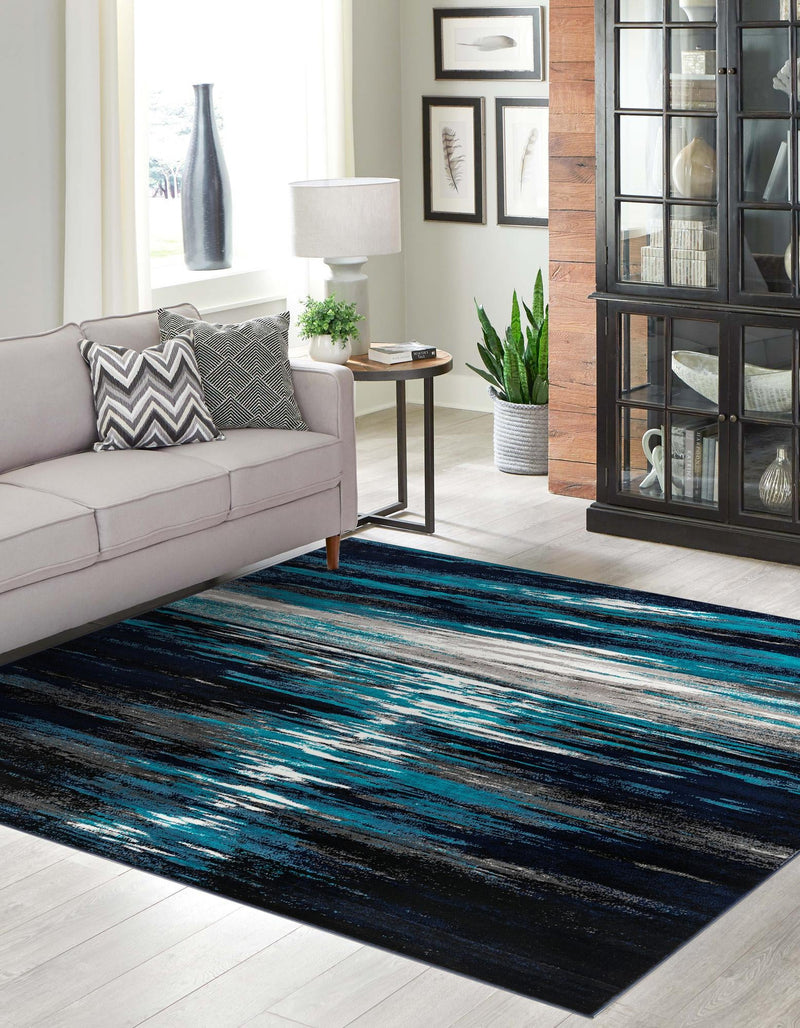 Urban Oasis Collection Area Rug -  Flushing Square Navy Blue  lifestyle 25