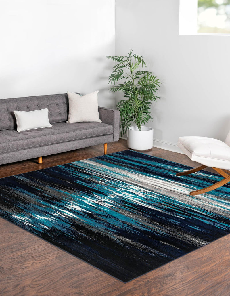 Urban Oasis Collection Area Rug -  Flushing Square Navy Blue  lifestyle 30