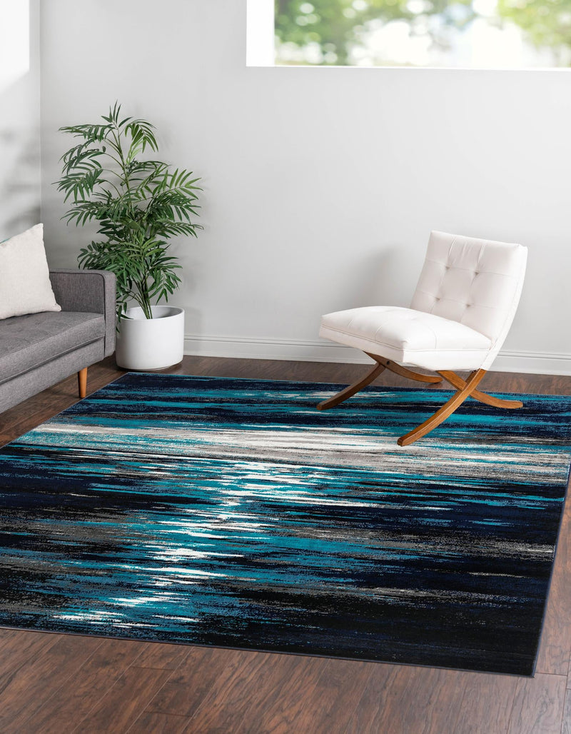 Urban Oasis Collection Area Rug -  Flushing Square Navy Blue  lifestyle 34