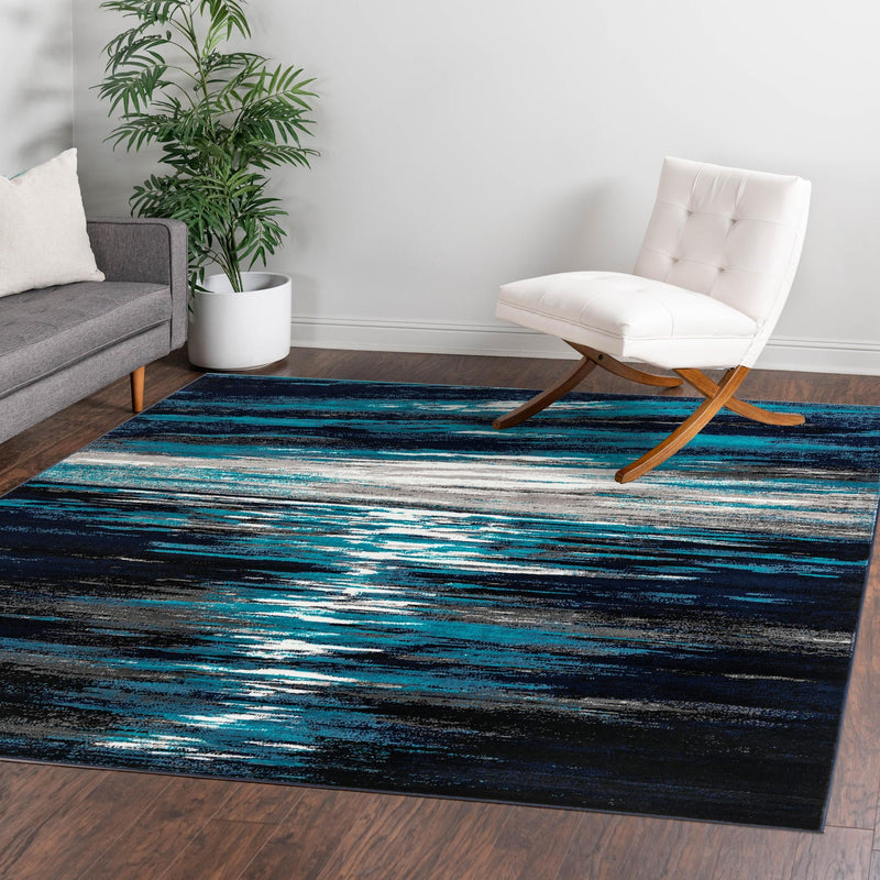 Urban Oasis Collection Area Rug -  Flushing Square Navy Blue  lifestyle 88