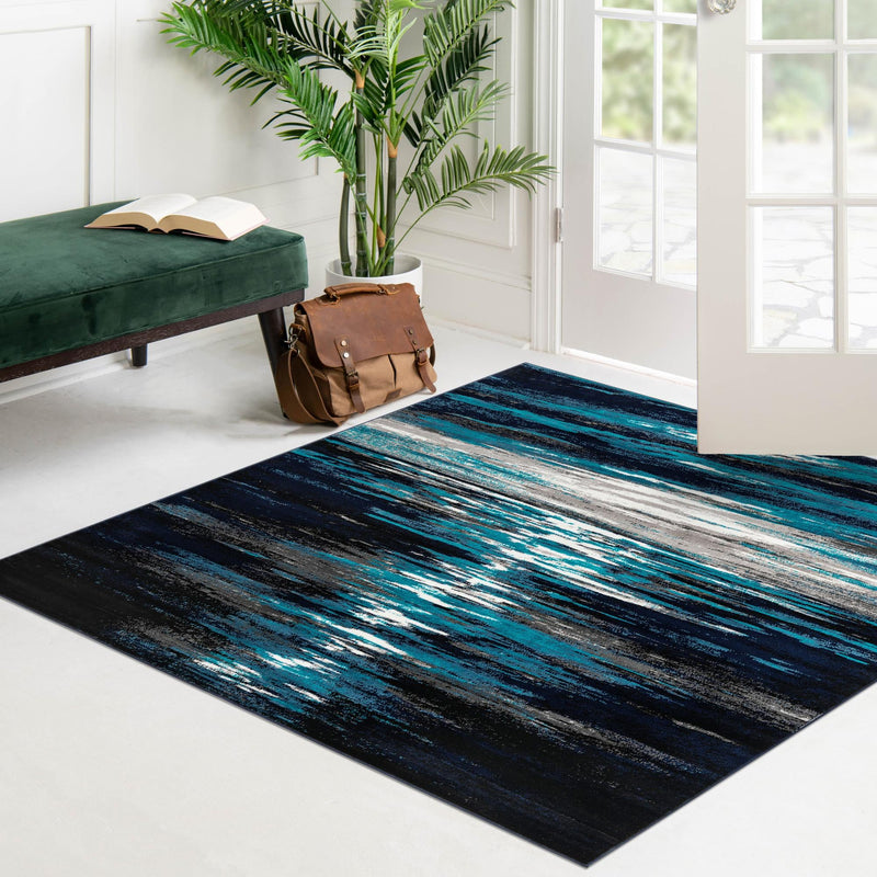 Urban Oasis Collection Area Rug -  Flushing Square Navy Blue  lifestyle 97