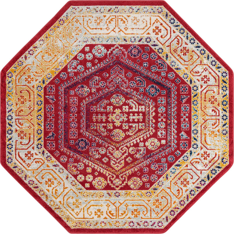 Adriana Terrace Collection Area Rug - Capri (Magenta) Octagon Magenta  lifestyle 4