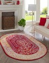 Adriana Terrace Collection Area Rug - Capri (Magenta) Oval Magenta  lifestyle 7