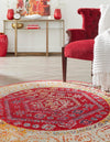 Adriana Terrace Collection Area Rug - Capri (Magenta) Round Magenta  lifestyle 15