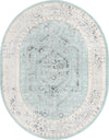 Adriana Terrace Collection Area Rug - Capri (Aqua) Oval Aqua  lifestyle 2