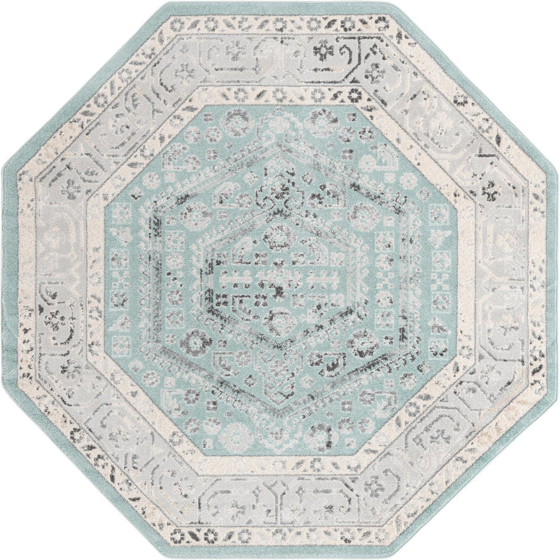 Adriana Terrace Collection Area Rug - Capri (Aqua) Octagon Aqua  lifestyle 4