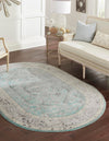 Adriana Terrace Collection Area Rug - Capri (Aqua) Oval Aqua  lifestyle 7