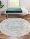 Adriana Terrace Collection Area Rug - Capri (Aqua) Round Aqua  lifestyle 14