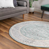 Adriana Terrace Collection Area Rug - Capri (Aqua) Round Aqua  lifestyle 43