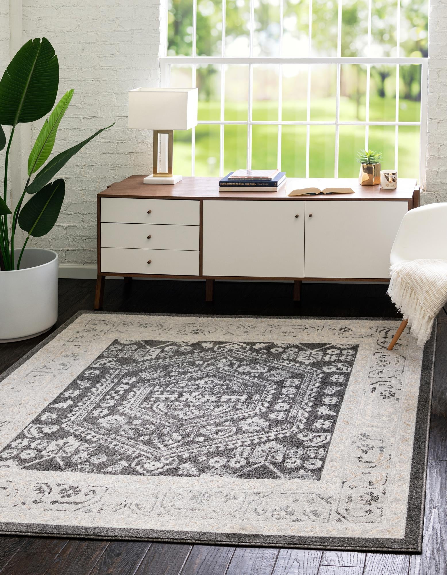 Adriana Terrace Collection Area Rug - Capri (Charcoal)