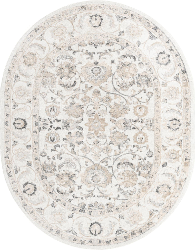 Adriana Terrace Collection Area Rug -  Positano (Ivory) Oval Ivory  lifestyle 2