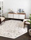 Adriana Terrace Collection Area Rug -  Positano (Ivory) Octagon Ivory  lifestyle 14