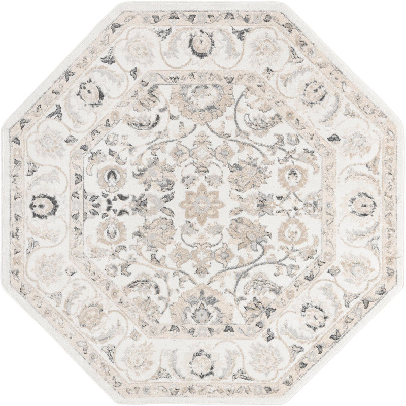 Adriana Terrace Collection Area Rug -  Positano (Ivory) Octagon Ivory  lifestyle 4