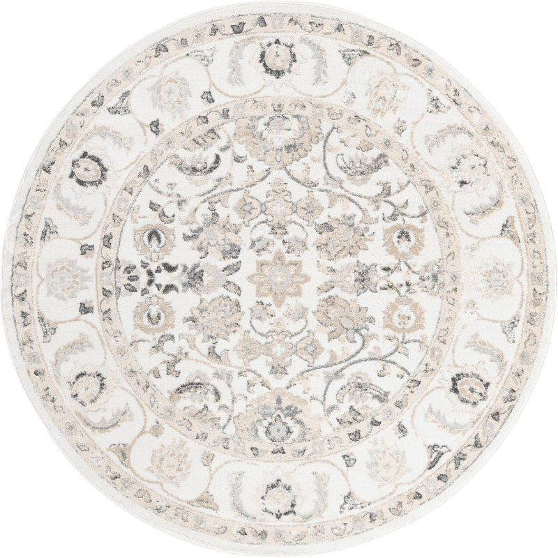 Adriana Terrace Collection Area Rug -  Positano (Ivory) Round Ivory  lifestyle 5