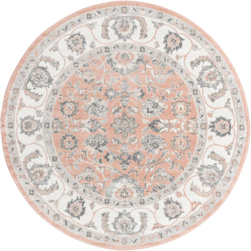 Adriana Terrace Collection Area Rug -  Positano (Rose) Round Rose  lifestyle 5