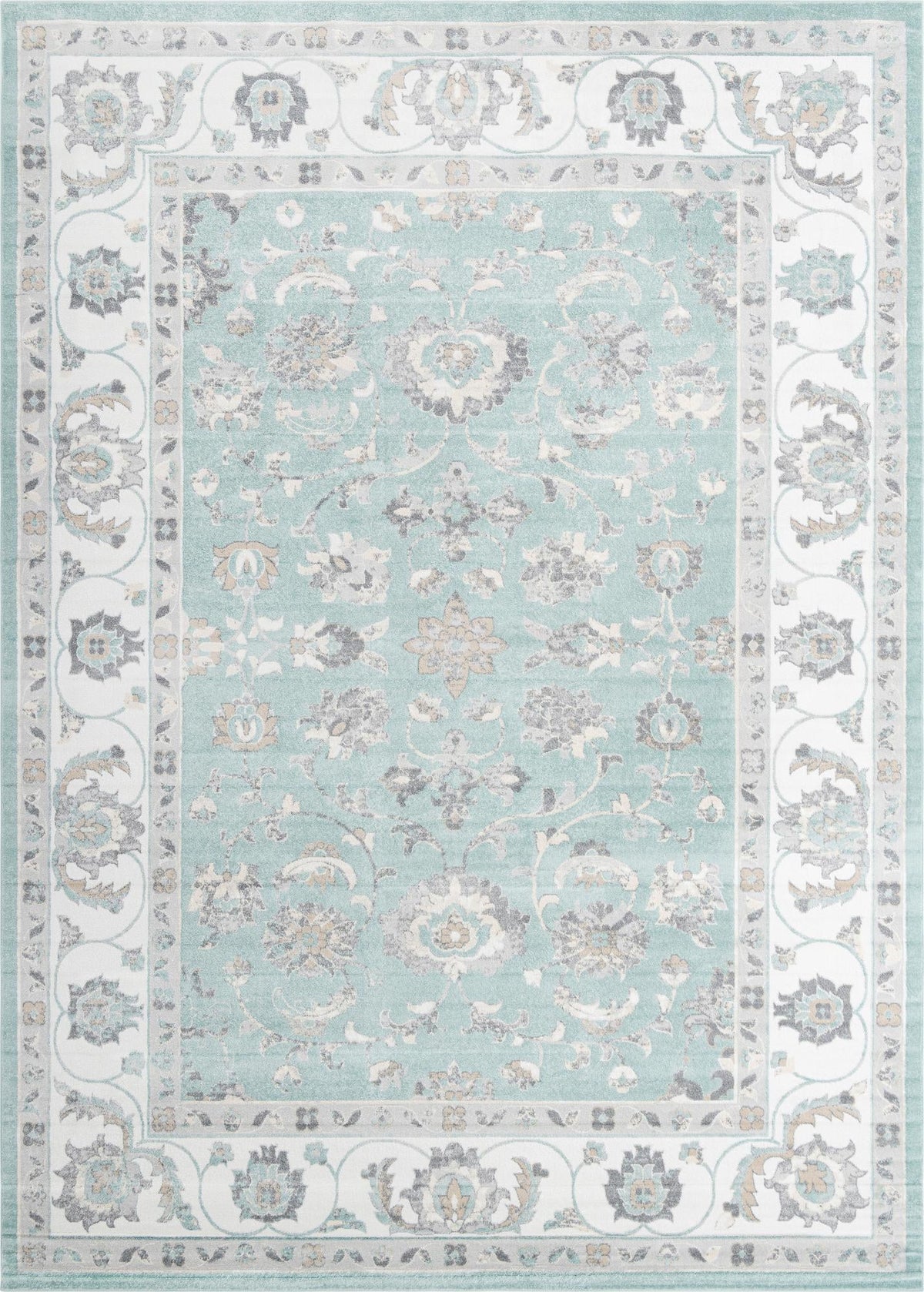 Adriana Terrace Collection Area Rug -  Positano (Aqua) Rectangle Aqua Main