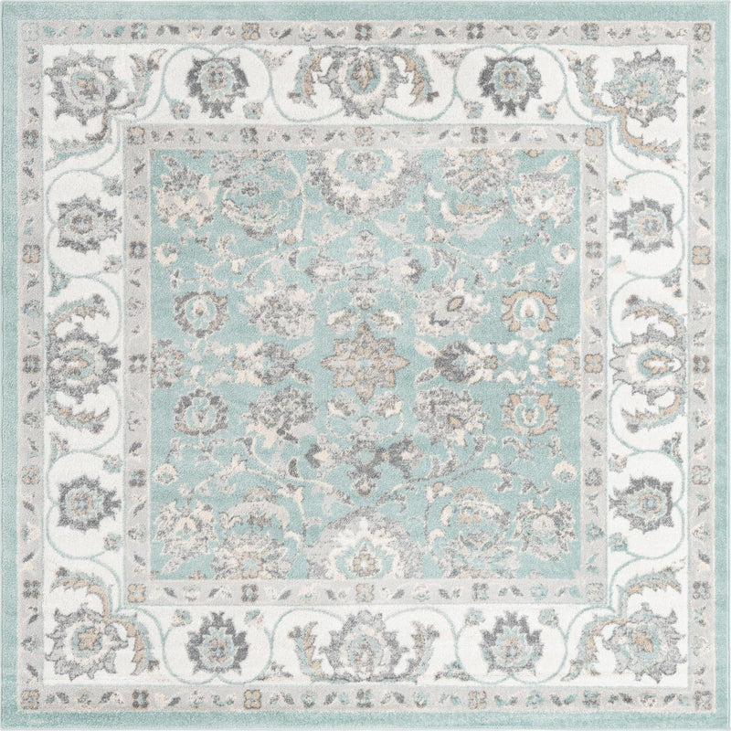 Adriana Terrace Collection Area Rug -  Positano (Aqua) Square Aqua  lifestyle 3