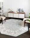 Adriana Terrace Collection Area Rug -  Positano (Aqua) Octagon Aqua  lifestyle 14