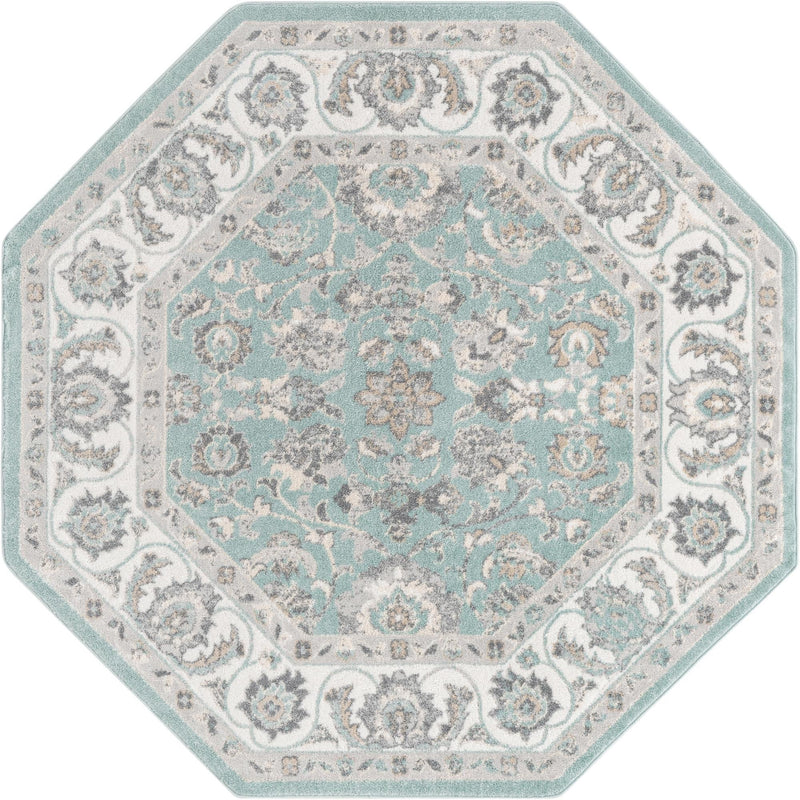 Adriana Terrace Collection Area Rug -  Positano (Aqua) Octagon Aqua  lifestyle 4