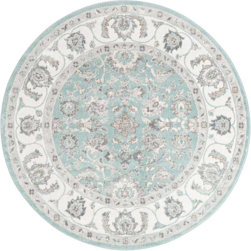 Adriana Terrace Collection Area Rug -  Positano (Aqua) Round Aqua  lifestyle 5