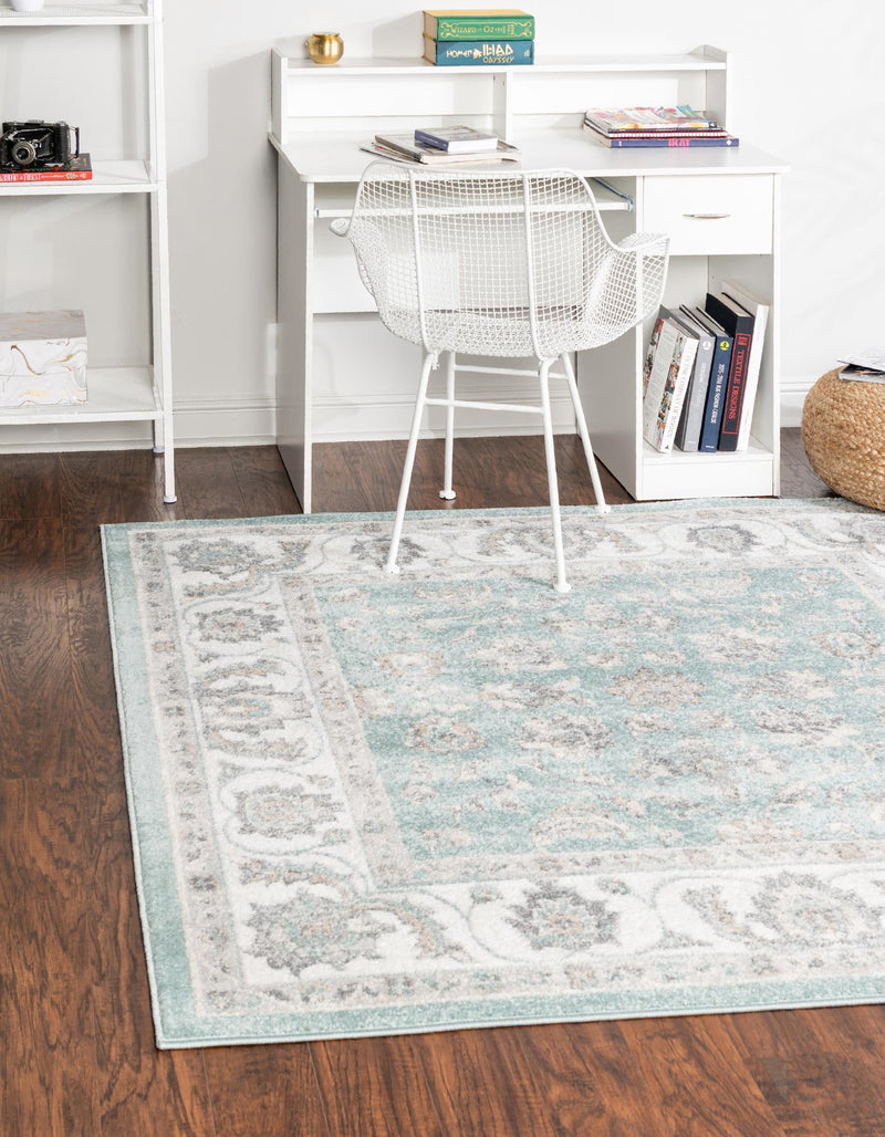 Adriana Terrace Collection Area Rug -  Positano (Aqua) Square Aqua  lifestyle 8