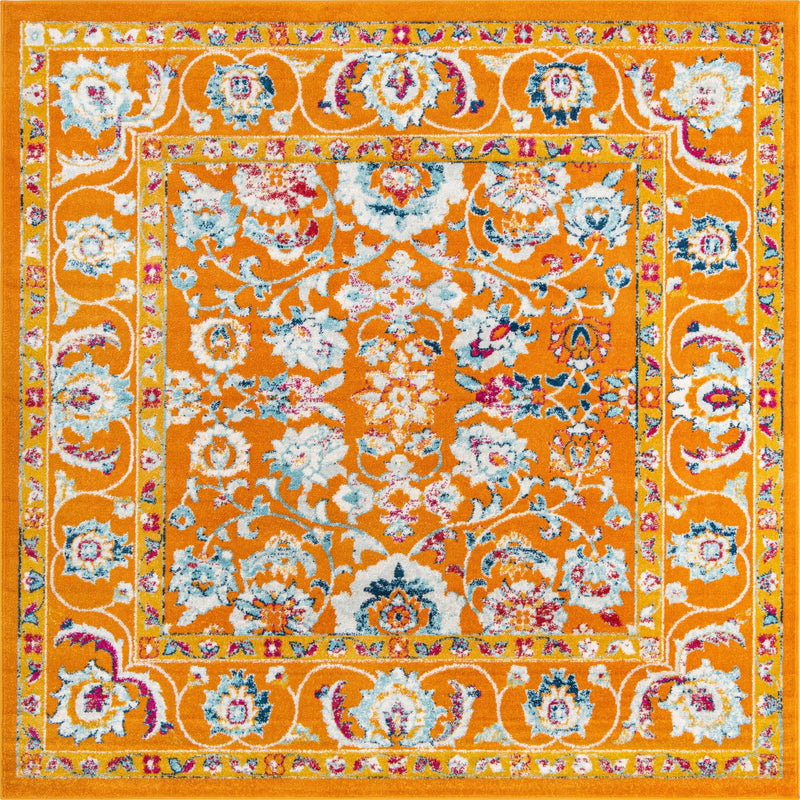 Adriana Terrace Collection Area Rug -  Positano (Orange) Square Orange  lifestyle 3