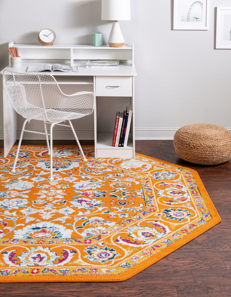 Adriana Terrace Collection Area Rug -  Positano (Orange) Octagon Orange  lifestyle 14